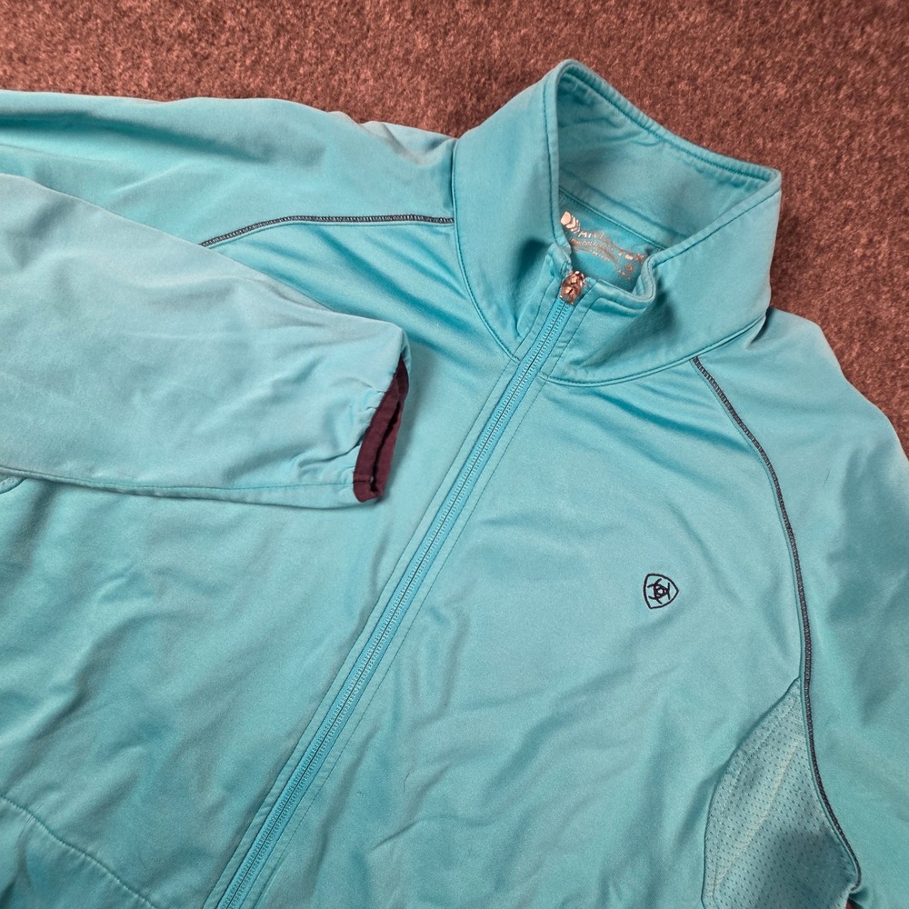 Ariat Tek Full Zip Equestrian Performance Jacket Womens XL Turquoise Blue